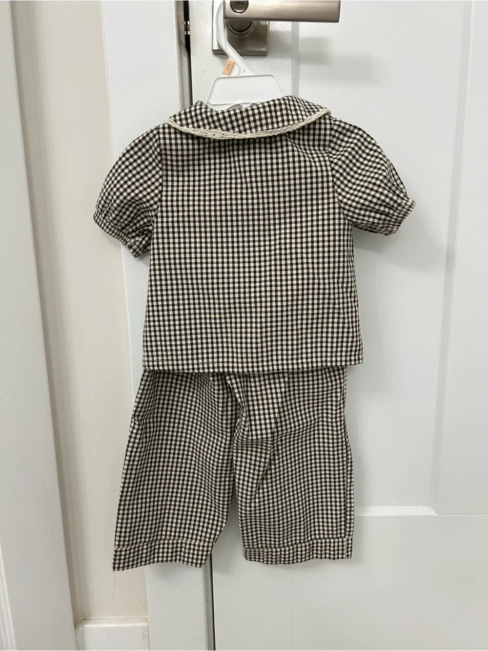btween Black and White Gingham Sailor Pajama Set - Picture 2 of 4